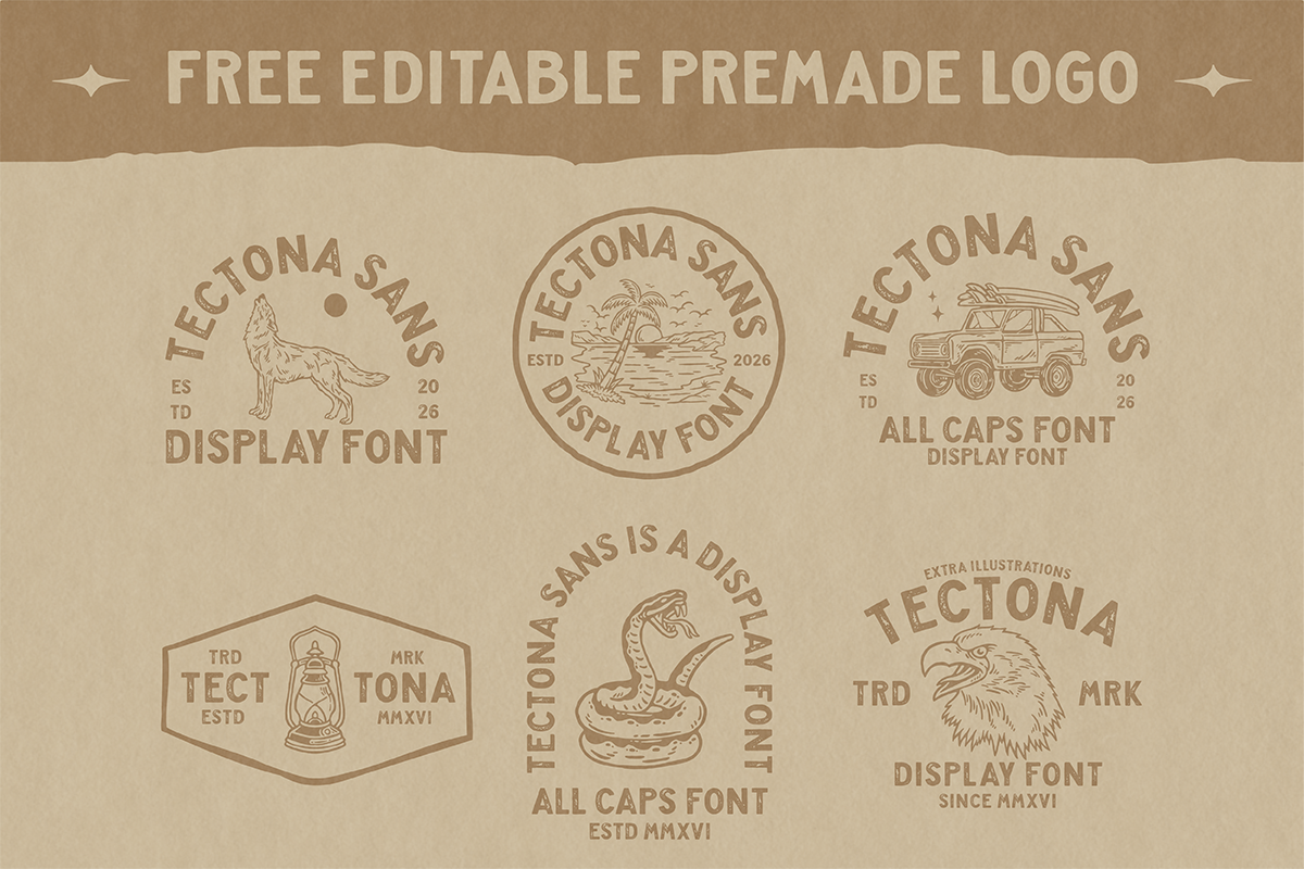 Tectona - Font & Extras!, a Sans Serif Font by Localmad (Photo 4 of 9)