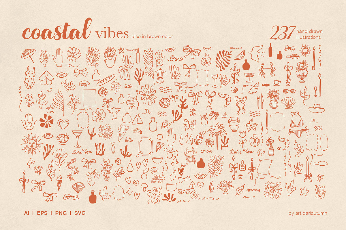 Coastal Vibe Clipart Set, an Object Illustration by Art Dari Autumn (Photo 14 of 15)