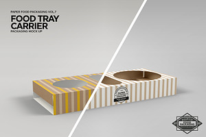 Food Tray Carrier Packaging Mockup