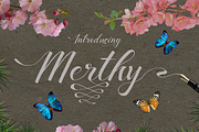 Merthy Script, a Script Font by madeDeduk (Thumbnail 1 of 9)