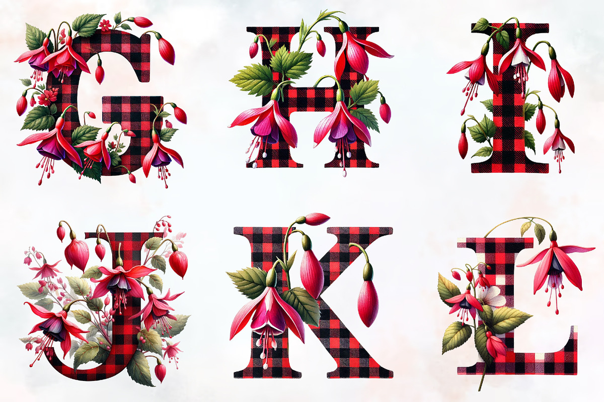 Spring Fuchsia Flower Alphabet Clipa, an Illustration by RobertsArt (Photo 5 of 7)