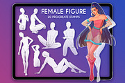 Procreate Female Body Poses, a Brush Add-On by SmuffizStudio (Thumbnail 1 of 2)