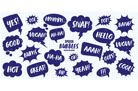 Hand drawn comic speech bubbles on, an Object Graphic by 32pixels