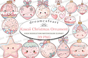 Pastel Kawaii Christmas Ornament, an Illustration by DreamCafeArt (Thumbnail 1 of 7)