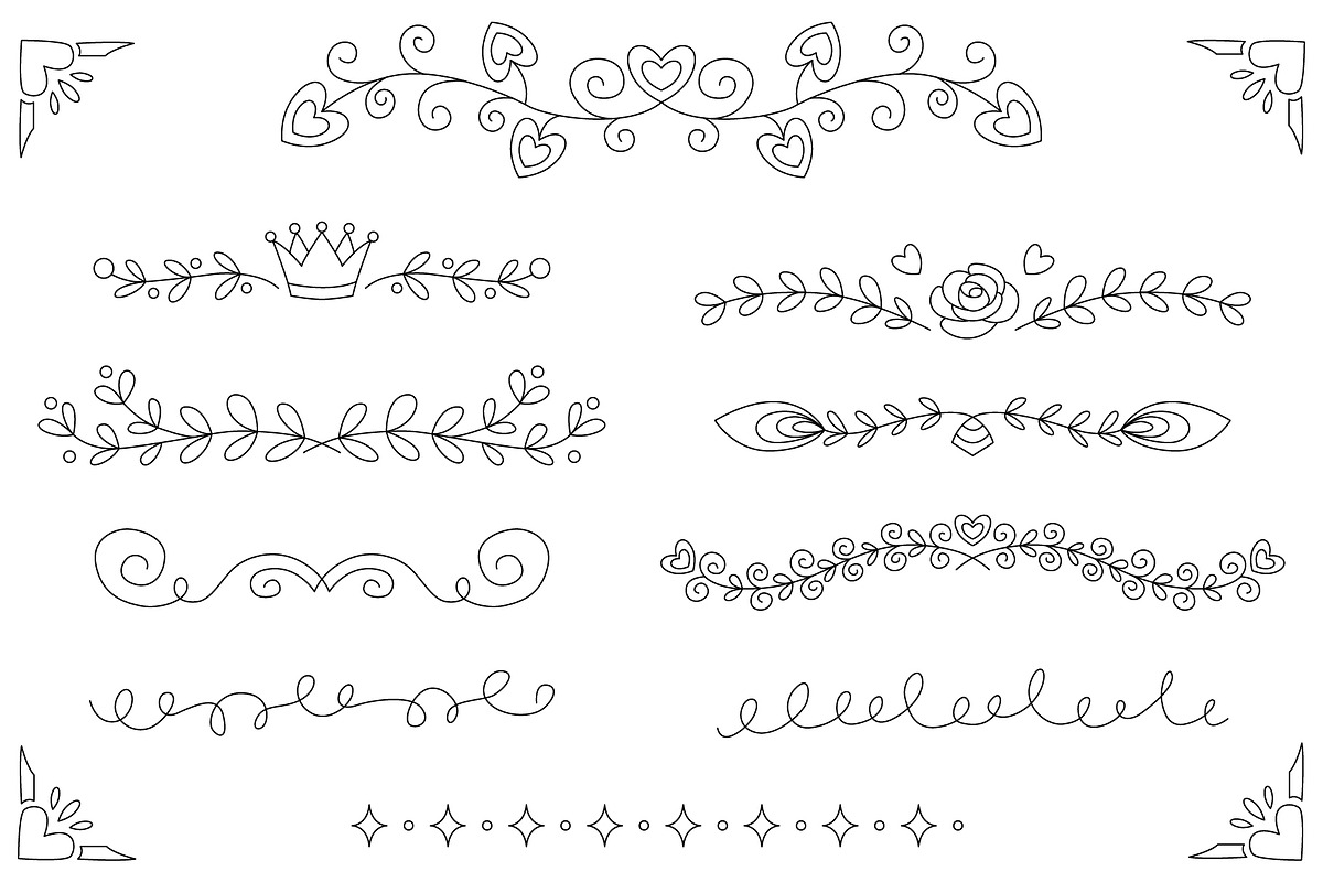 Hand drawn elegant dividers, an Object Graphic by Tiger and Flower (Photo 12 of 16)