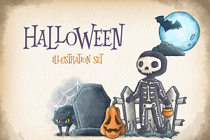 Halloween Watercolour Illustrations