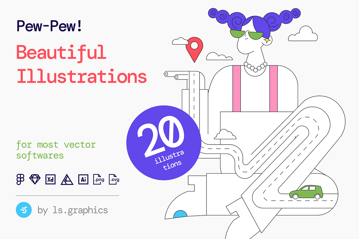Pew-Pew! Illustration Kit, a Templates & Theme by ls-illustrations (Photo 1 of 6)