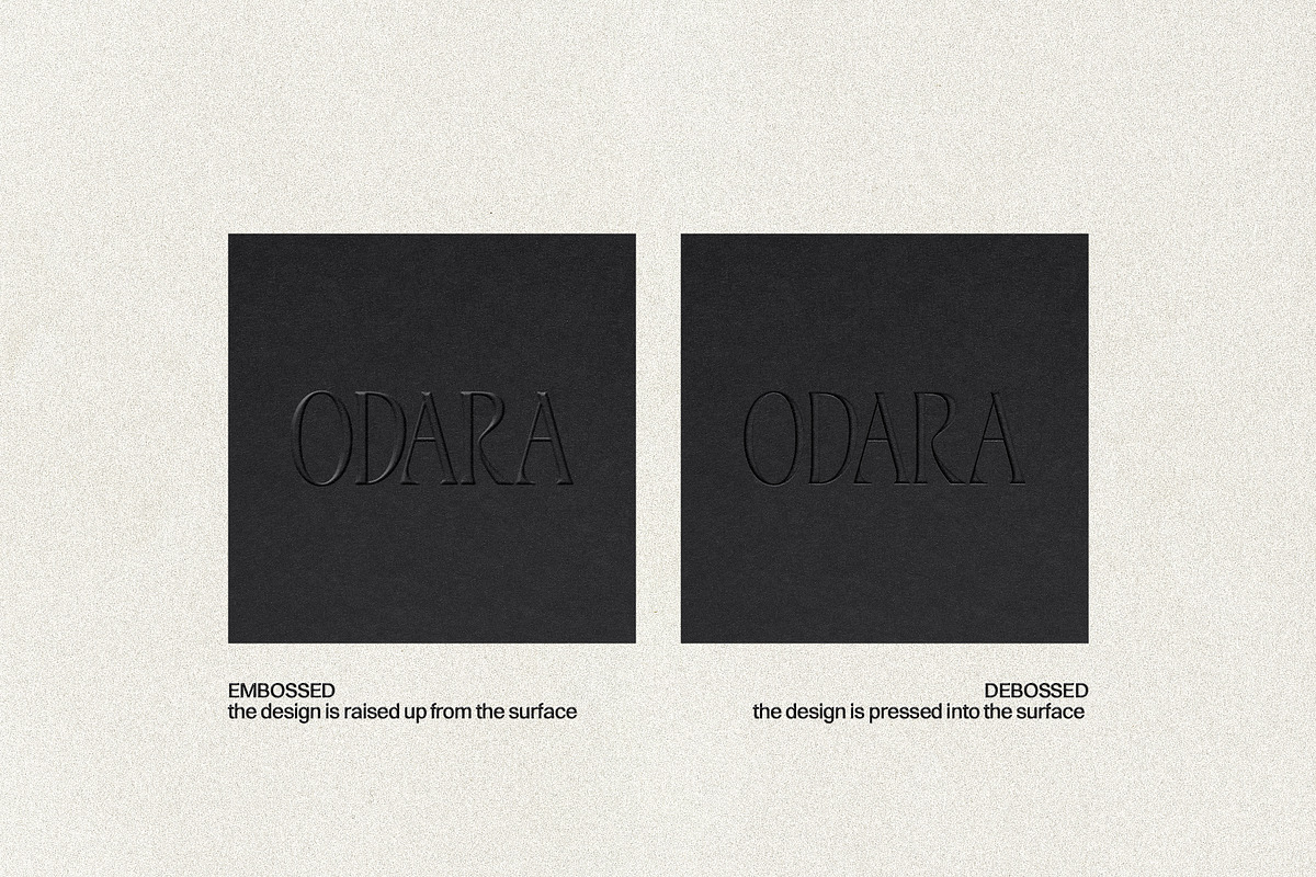 ODARA | Embossed Logo & Text Effect, a Texture Graphic by Universo Gaia @doyougaia (Photo 13 of 15)