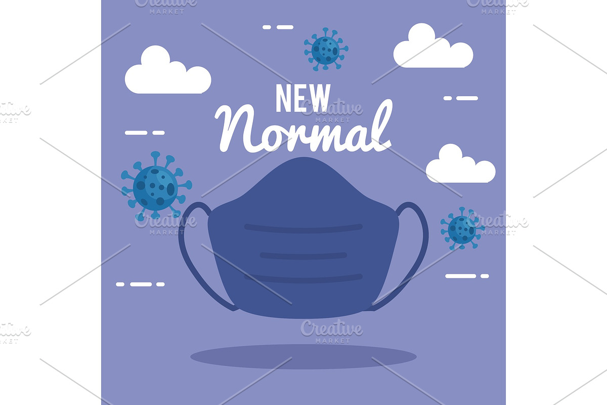 New normal mask vector design, a Healthcare Illustration by studiogstock
