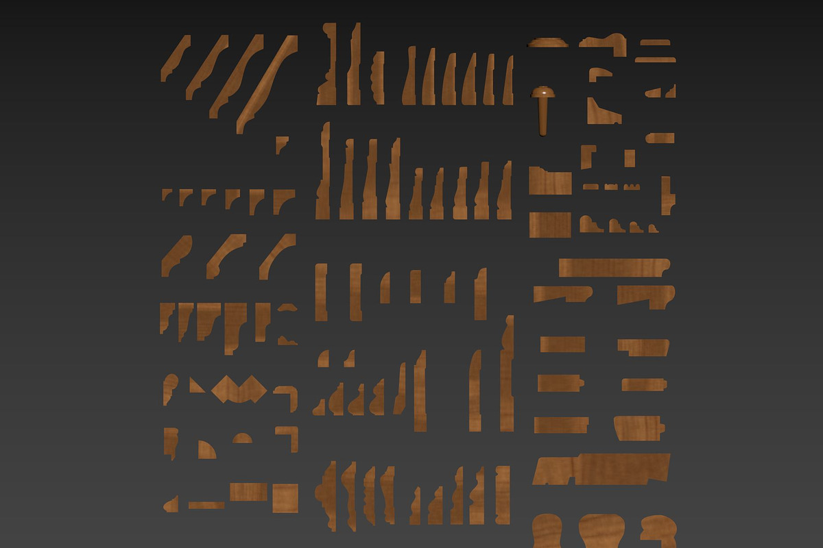 Molding Kitbash V1 - 128 Profile Set, an Architecture 3D Model by RoHo Productions (Photo 8 of 28)