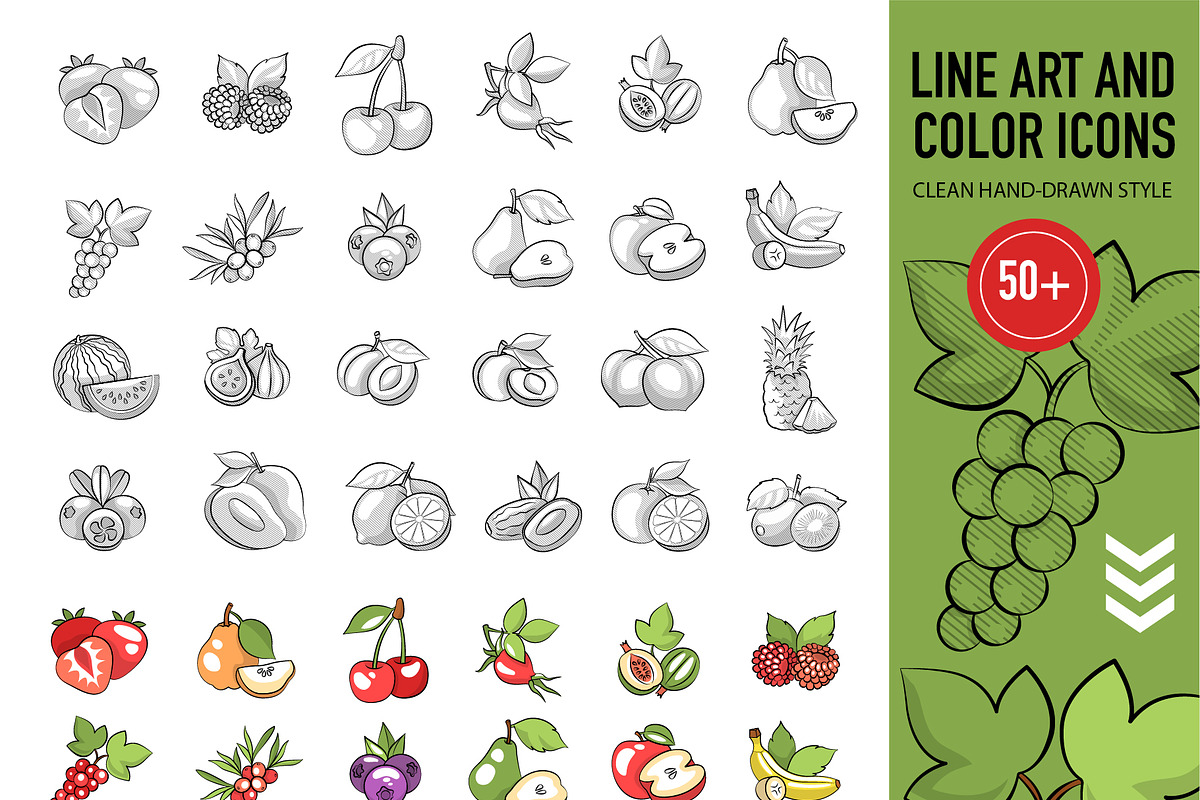 Fruit Design Kit – Vintage Templates, a Food Illustration by Lettering_Logo (Photo 2 of 14)