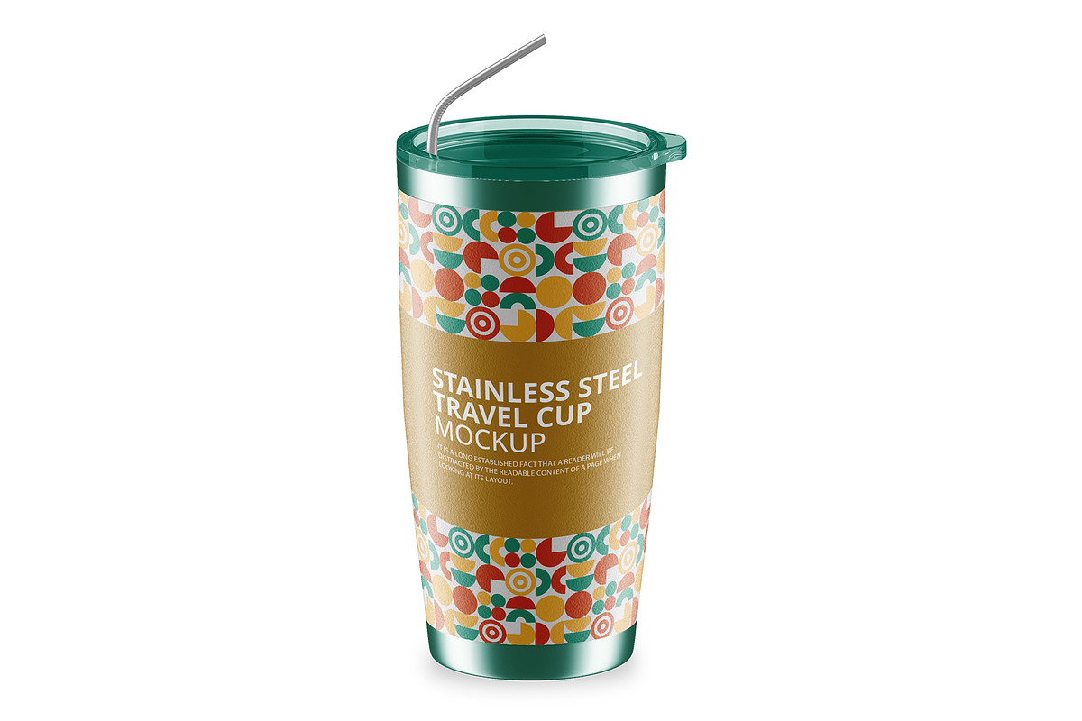 Stainless Steel Travel Cup Mockup, a Cups & Container Mockup by Mockupfit (Photo 2 of 2)