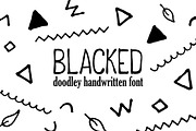 Blacked Doodle Handwritten Script, a Serif Font by RabbitAndPencil (Thumbnail 1 of 8)