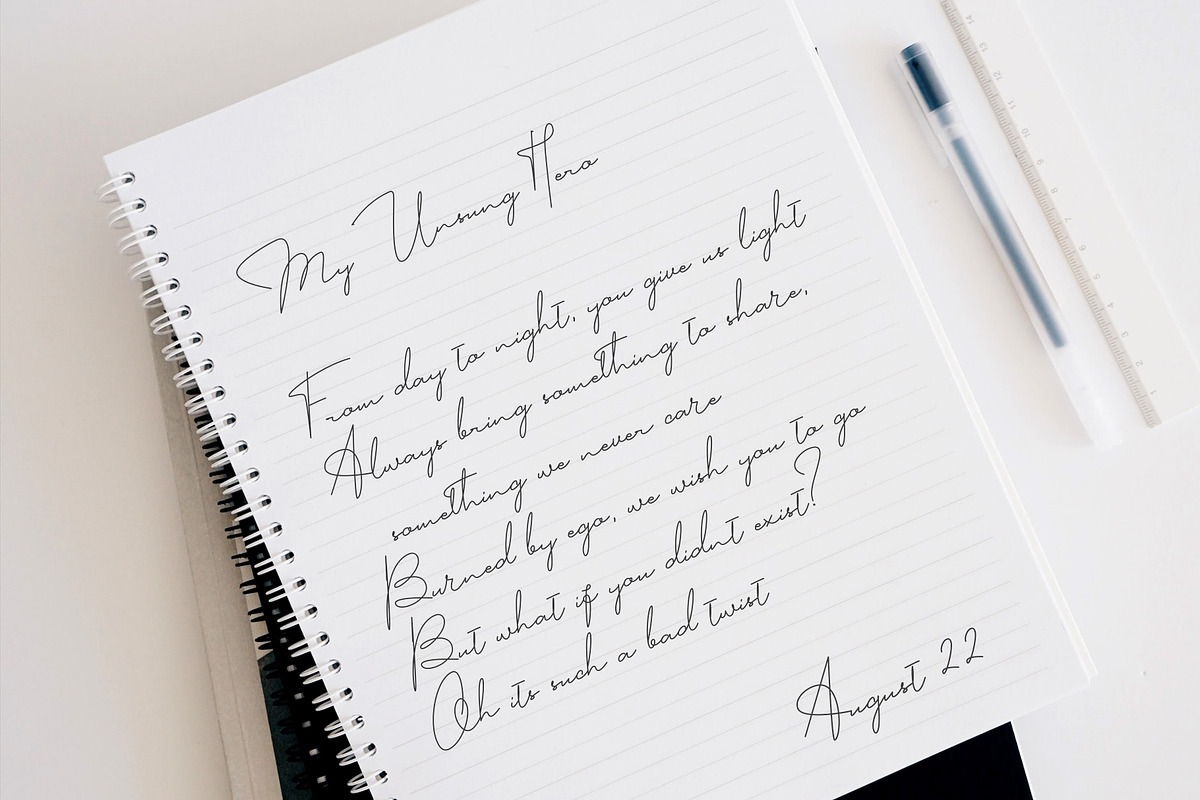 Signature One - Handwritten Font, a Script Font by Attractype (Photo 8 of 9)