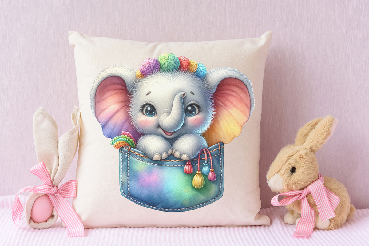 Peeking Cute Animals Pocket Clipart, an Illustration by RobertsArt (Photo 7 of 7)