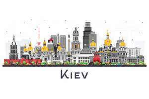 Kiev Ukraine City Skyline.