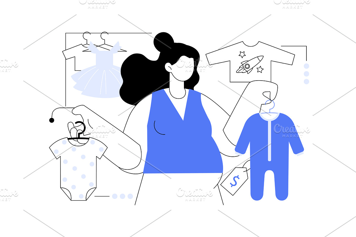 Choosing baby clothes isolated, a Person Illustration by Visual Generation