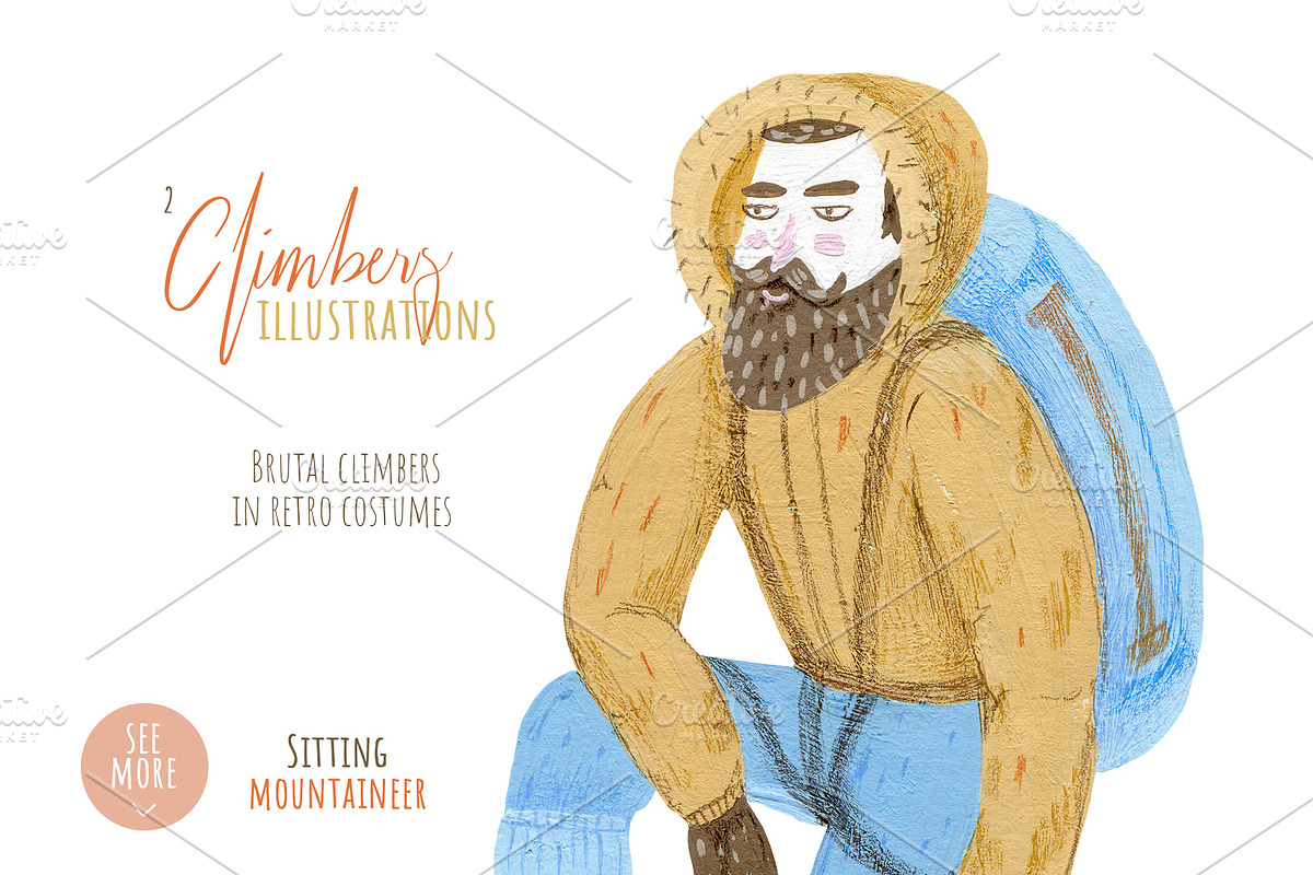 Mountains & Climbers, a Decorative Illustration by ⚞ Kind Illustration ⚟ (Photo 4 of 5)