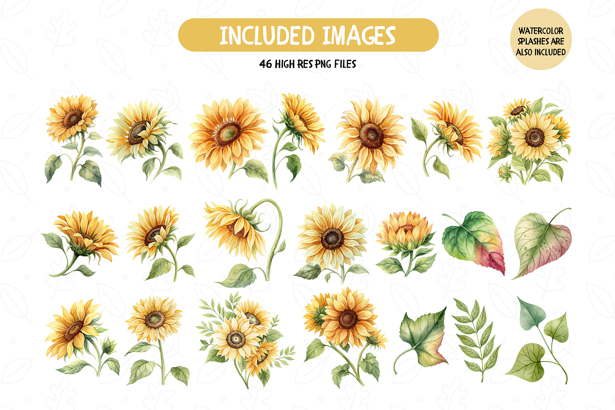 Sunflower Garden Clipart Bundle, an Illustration by TatiMockup (Photo 4 of 6)