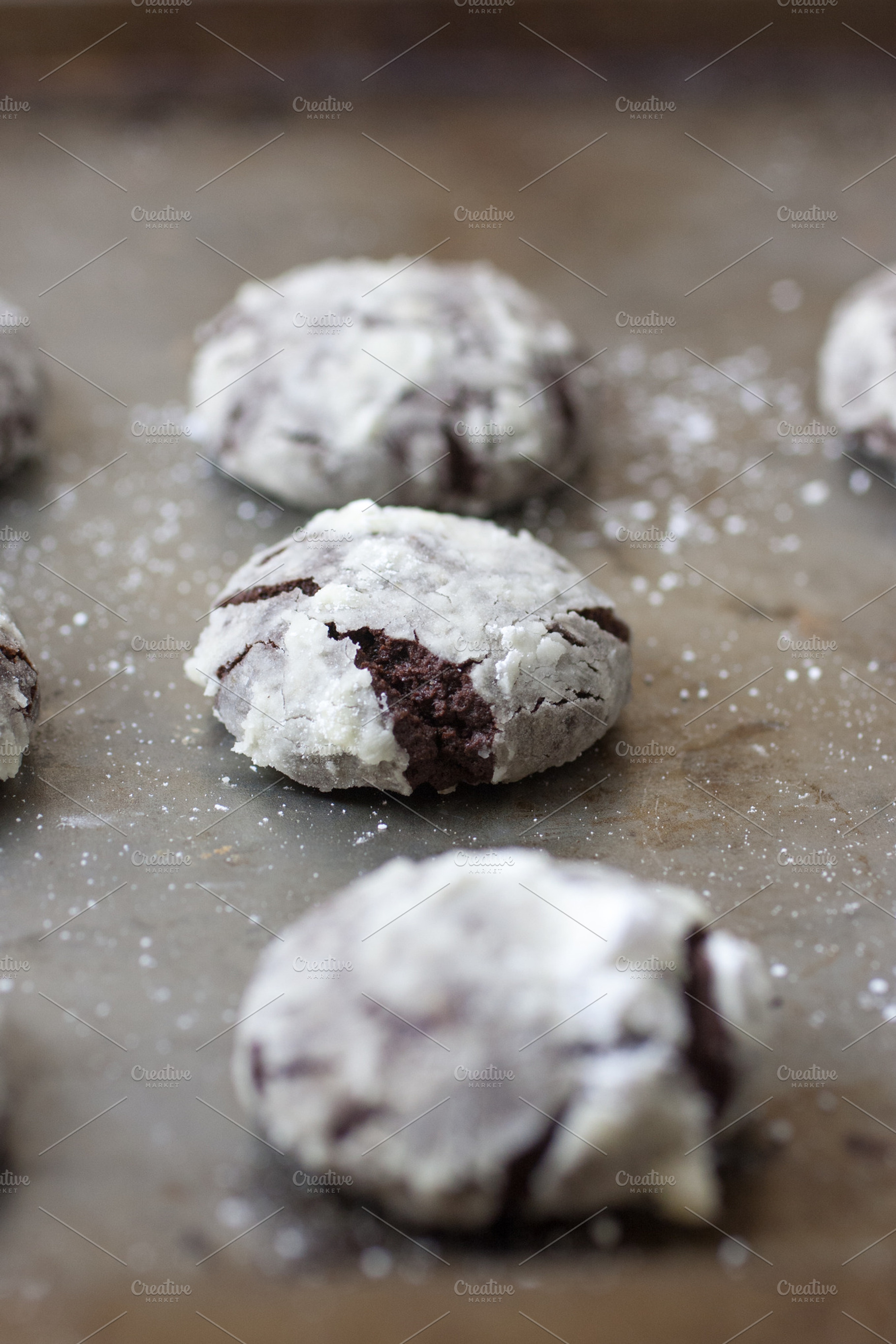 Chocolate crackle cookies featuring cookies, sweet, and snack