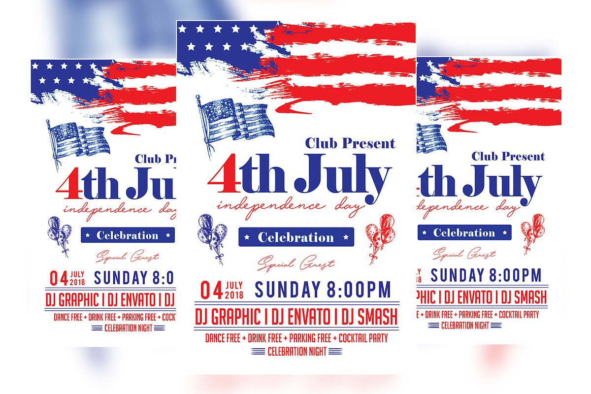 4th July Flyer Template, a Flyer Template by VaaniDesigns (Photo 2 of 2)