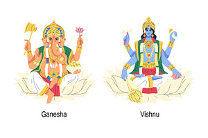 Hindu Gods And Goddesses Set