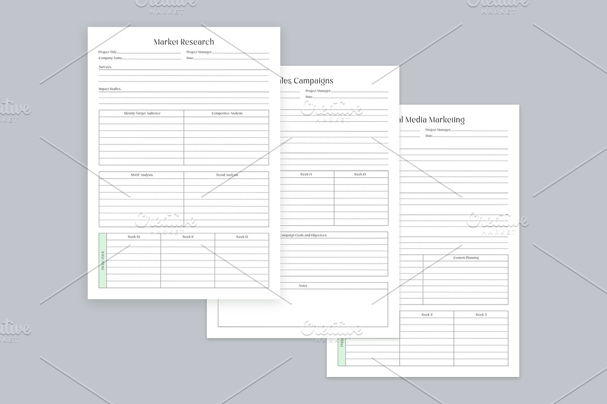 Marketing Planning Pages Set V-12, a Stationery Template by shahsoft (Photo 2 of 3)