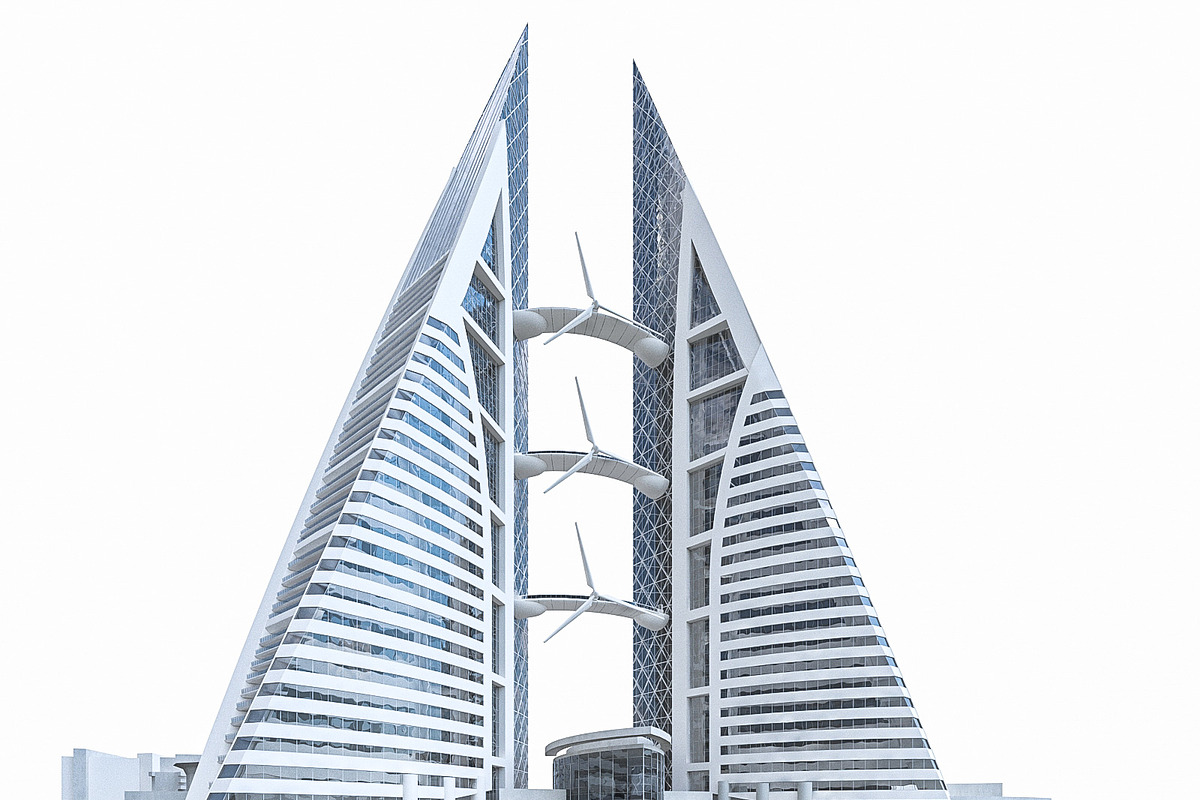 Bahrain World Trade Center, an Architecture 3D Model by 3DNUTS (Photo 12 of 12)