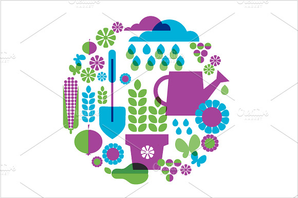Garden vector backgrounds preview 4