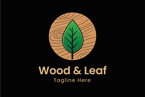 Natural Wood and Leaf Logo Design, a Branding & Logo Template by Walldecorated