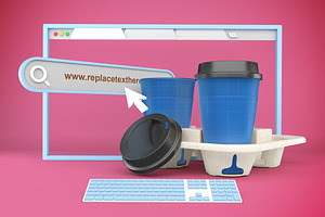 Coffee Cup Website Mockup