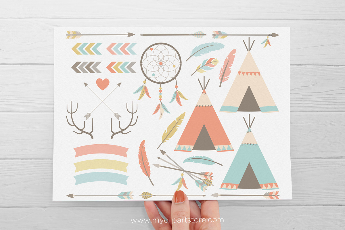 Tribal Elements Clipart, SVG, an Illustration by MyClipArtStore (Photo 2 of 2)