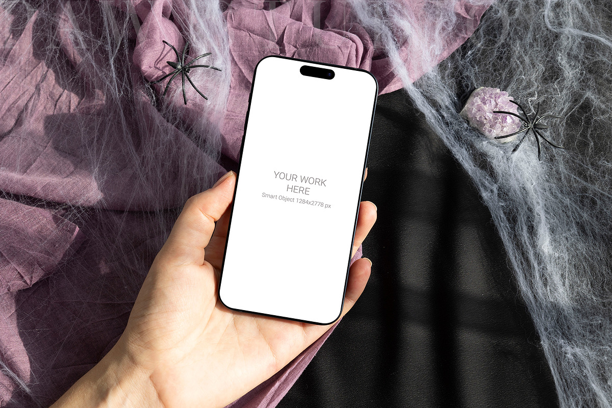 Halloween Device Mockup Phone fall, an iPhone Mockup by PawMockups (Photo 2 of 9)