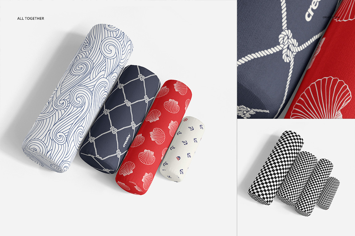 Bolster Pillow Many Sizes Mockup Set, a Household Mockup by creatsy2 (Photo 6 of 9)