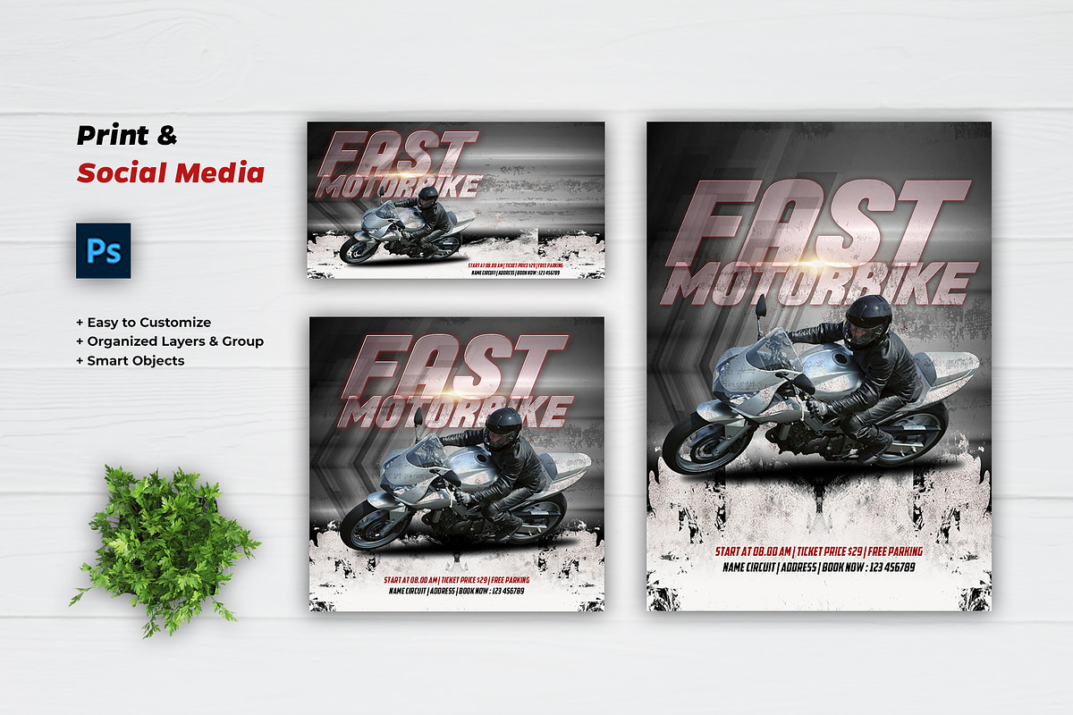 Social media for racing motorsports, a Social Media Template by Glowin_studio