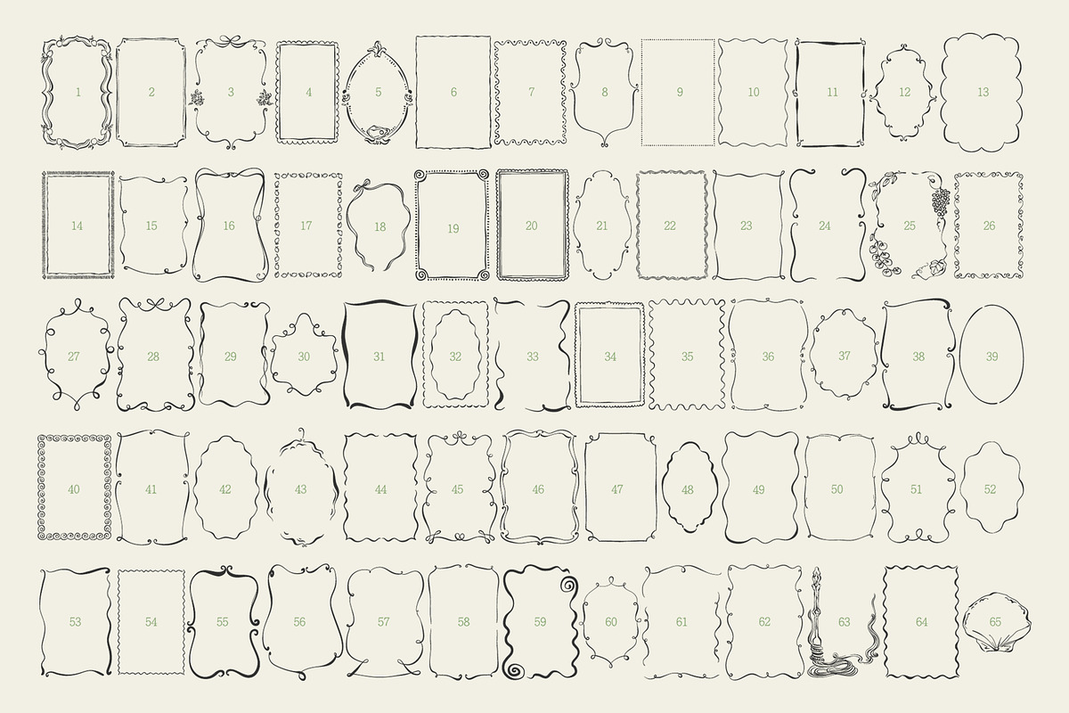 Whimsical Frames Hand Drawn Line Art, a Decorative Illustration by Berentine.art (Photo 3 of 14)
