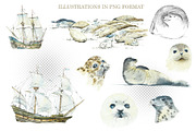 Watercolor Oceans, an Animal Illustration by Budogoshch (Thumbnail 6 of 11)