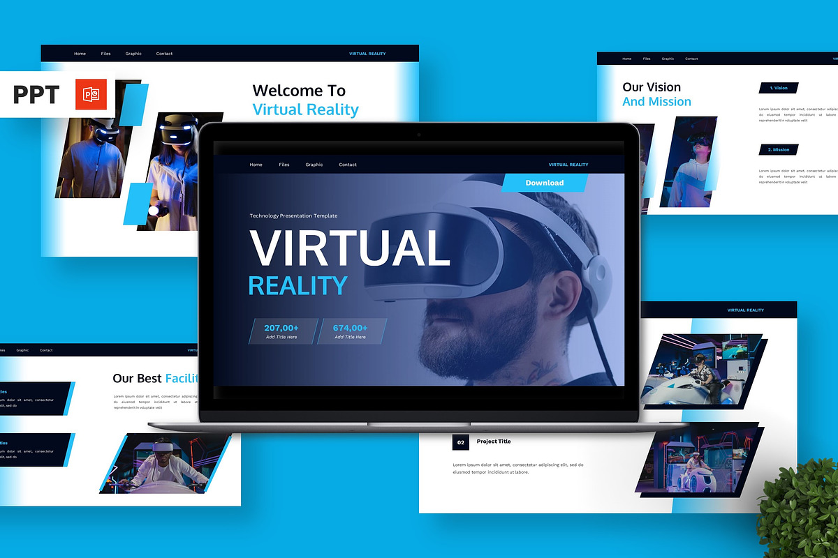 Virtual Reality - Technology PPT, a Presentation Template by Deepslide Studio (Photo 1 of 6)
