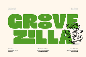 Groovezilla - Retro Bold Fonts, a Sans Serif Font by Dikas Studio