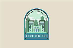 hotel architecture emblem logo line, a Branding & Logo Template by zyxroun shop