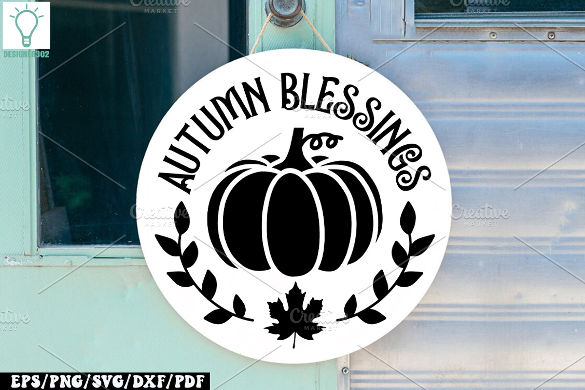 Fall Round Door hanger SVG Bundle, a Graphic by Designer302 (Photo 4 of 23)