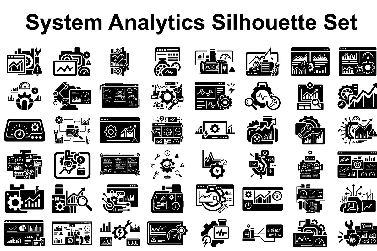 System Analytics Silhouette Set, a Graphic by musafir_fashion (Photo 1 of 14)