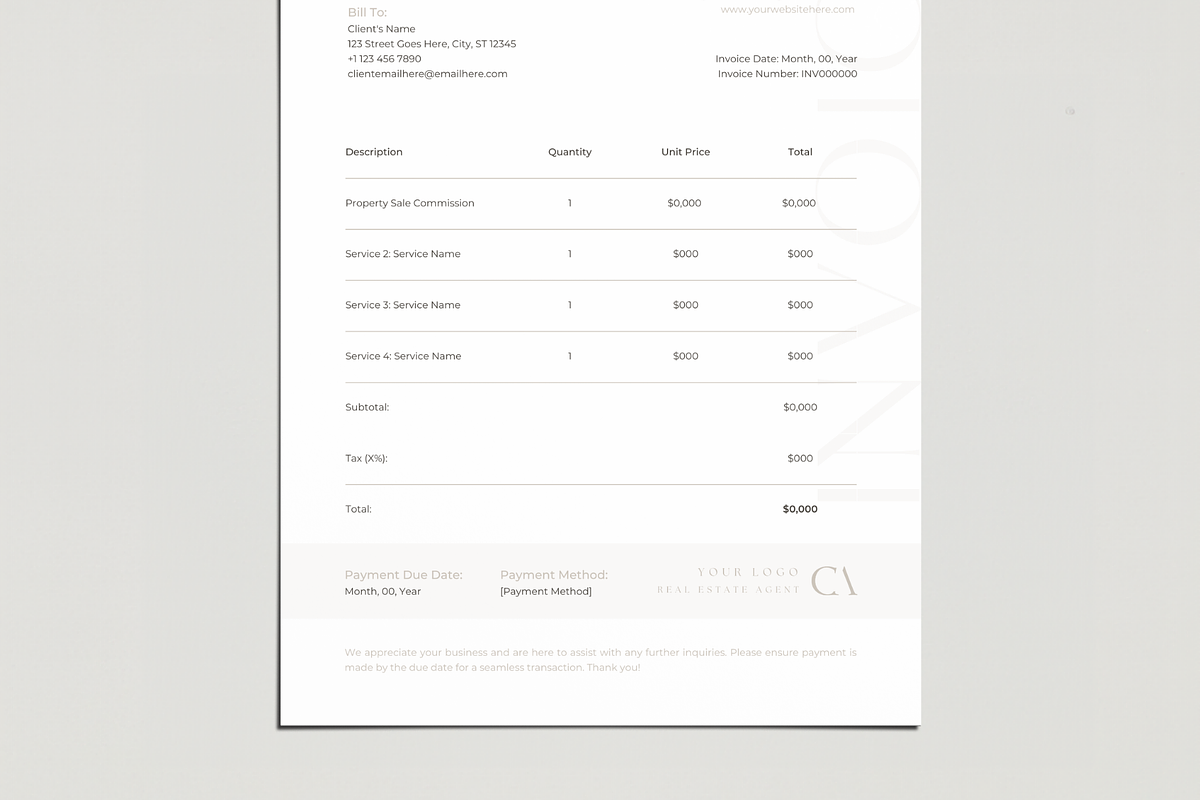 BUNDLE: Real Estate Invoice Template, a Branding & Logo Template by EstateElements (Photo 8 of 8)