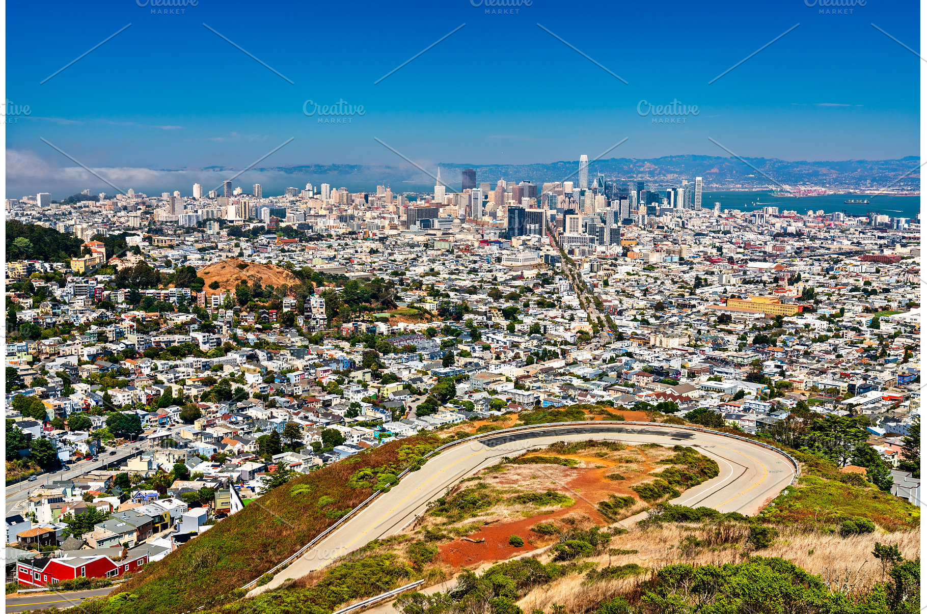 San Francisco skyline view from Twin, an Architecture Photo by Leonid Andronov