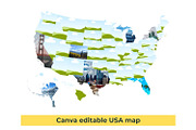 Editable America Map in Canva, a Presentation Template by DigitalDesignsLaura (Thumbnail 1 of 2)
