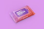 Wet wipes mockup. Angled view, a Packaging Mockup by easymock (Thumbnail 4 of 8)
