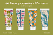 50 Groovy Retro Seamless Patterns, a Pattern Graphic by AnnArt (Thumbnail 5 of 8)