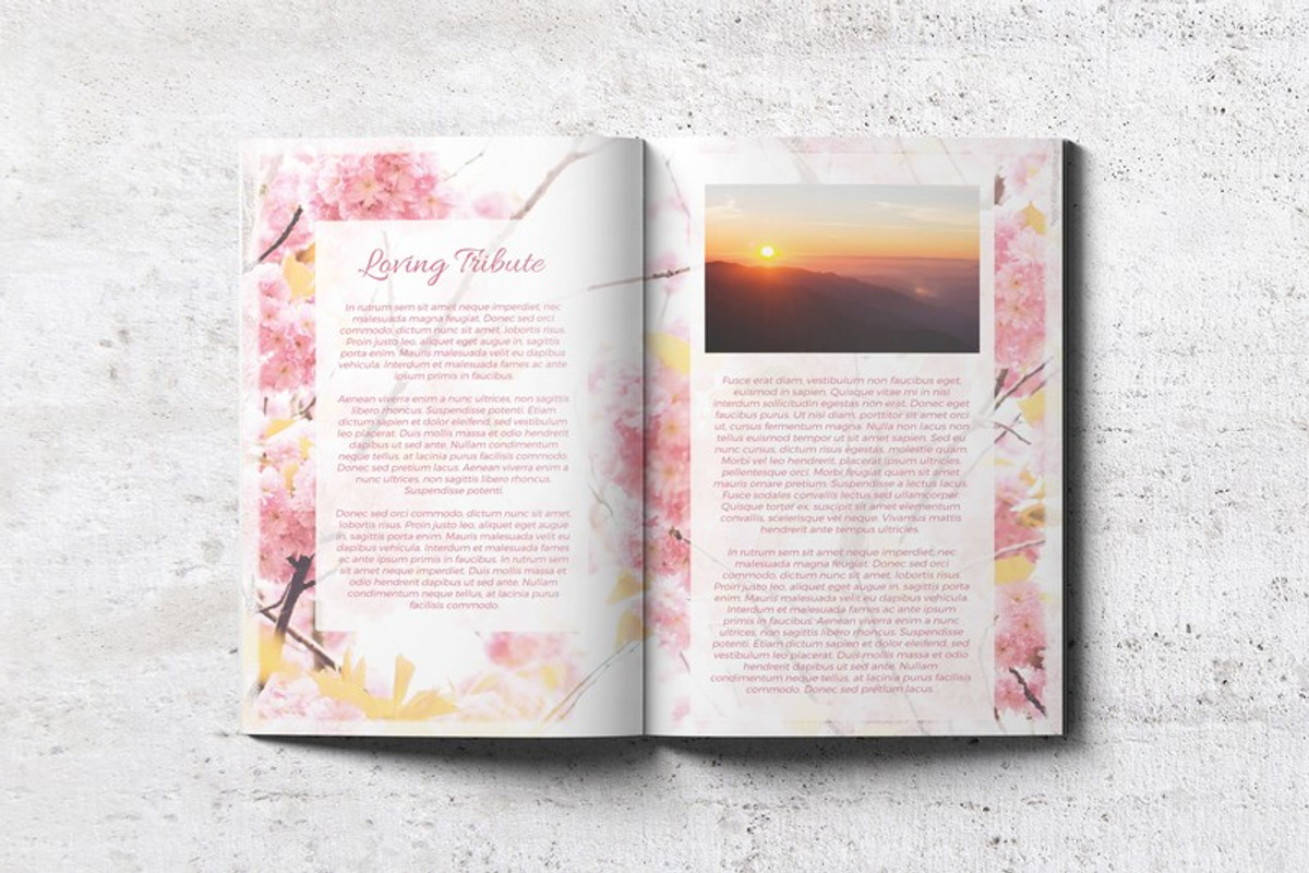 8-Page Funeral Booklet Sweet Blossom, a Brochure Template by Final Tribute (Photo 3 of 4)