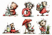 Whimsical summer teddy bear Clipart, an Illustration by Designworld (Thumbnail 5 of 6)