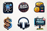 Creative Black Friday Icons Clipart, an Illustration by RobertsArt (Thumbnail 2 of 7)